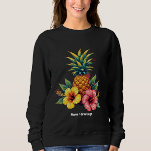 Ananas und Hibiskus Floral Hawaii Summer Beach Sweatshirt