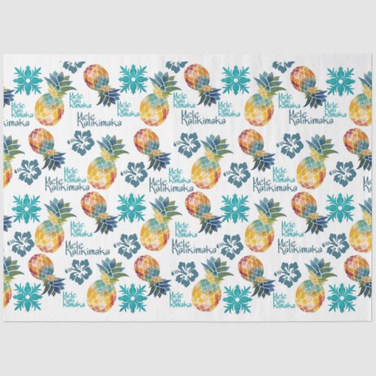 Ananas- und Hibiskus-Gewebe Seidenpapier (Vorderseite)