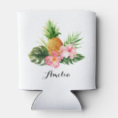 Ananas und Hibiskus im tropischen Sommer Dosenkühler (Rückseite)