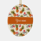 Ananas und Hibiskus Keramikornament (Rechts)