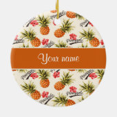 Ananas und Hibiskus Keramikornament (Hinten)