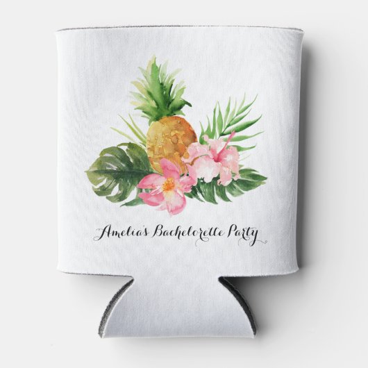 Ananas und Hibiskus Sommer Junggeselinnen-Abschied Dosenkühler (Vorderseite)