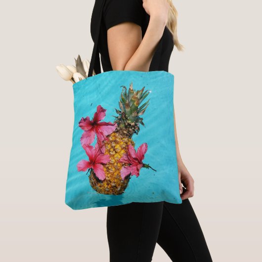 Ananas und Hibiskus Tasche (Von Nahem)