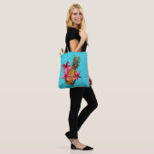 Ananas und Hibiskus Tasche (Am Model)