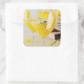 Ananas- und Ingwer-Fresca-Cocktail Quadratischer Aufkleber (Tasche)