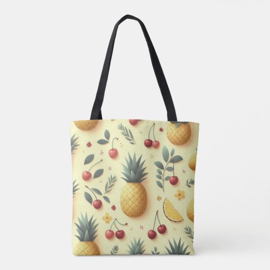 Ananas und Kirschen Tasche (Rückseite)