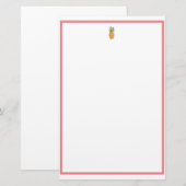 Ananas und Korallen Briefpapier (Vorne/Hinten)