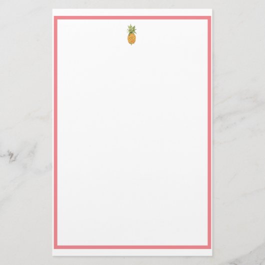 Ananas und Korallen Briefpapier (Vorderseite)