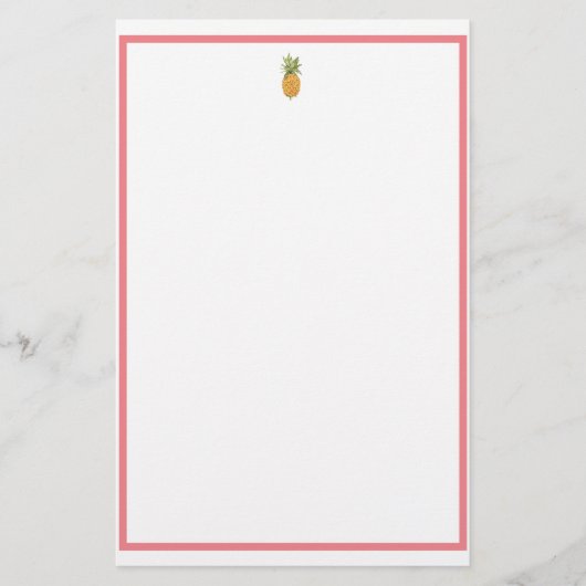 Ananas und Korallen Briefpapier (Vorderseite)