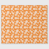 Ananas und Molsen, gemusterte orange-weiße Verpack Geschenkpapier (Flach)