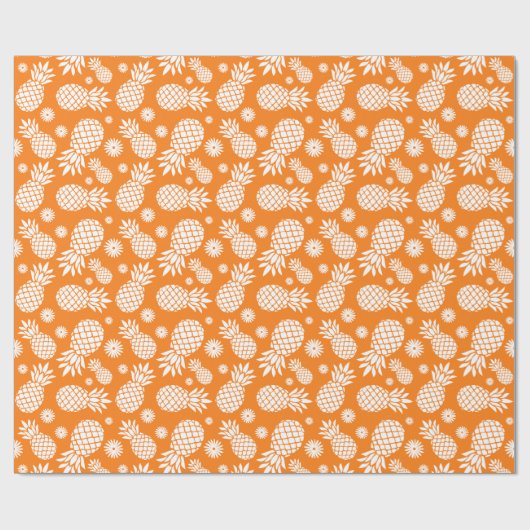 Ananas und Molsen, gemusterte orange-weiße Verpack Geschenkpapier (Flach)