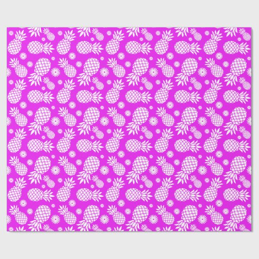 Ananas und Molsen, lila weiße gemusterte Verpackun Geschenkpapier (Flach)