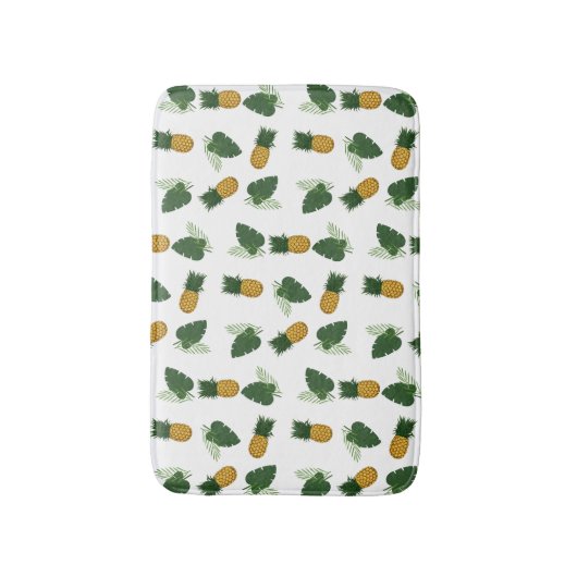 Ananas- und Palmblättrige Blätter Badematte (Vorderseite Vertikal)