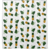 Ananas- und Palmblättrige Blätter Duschvorhang (Vorderseite)