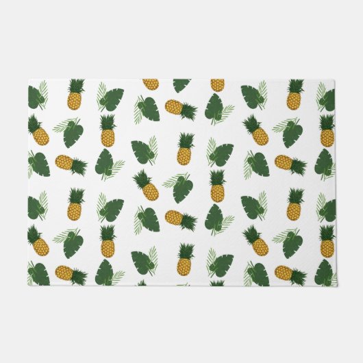 Ananas- und Palmblättrige Blätter Fußmatte (Vorderseite)