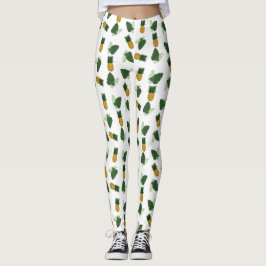 Ananas- und Palmblättrige Blätter Leggings
