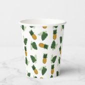 Ananas- und Palmblättrige Blätter Pappbecher (Rückseite)