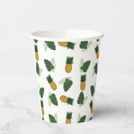 Ananas- und Palmblättrige Blätter Pappbecher (Links)