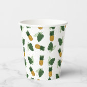 Ananas- und Palmblättrige Blätter Pappbecher (Vorderseite)
