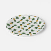 Ananas- und Palmblättrige Blätter Pappteller (Schrägansicht)