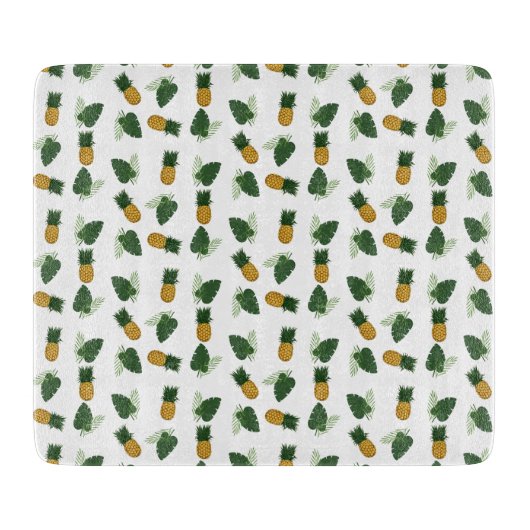 Ananas- und Palmblättrige Blätter Schneidebrett (Vorderseite)