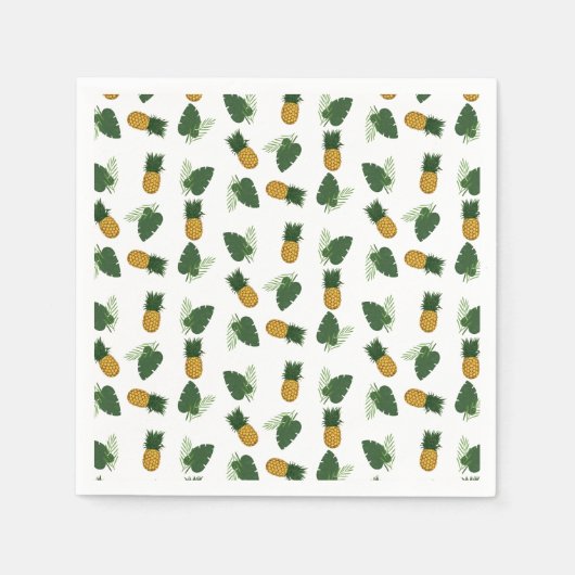 Ananas- und Palmblättrige Blätter Serviette (Vorderseite)