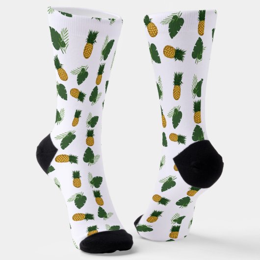 Ananas- und Palmblättrige Blätter Socken (Gewinkelt)