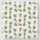 Ananas- und Palmblättrige Blätter Steinuntersetzer (Vorderseite)