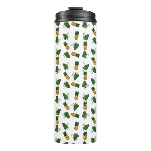 Ananas- und Palmblättrige Blätter Thermosbecher (Vorderseite)