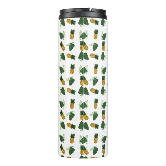 Ananas- und Palmblättrige Blätter Thermosbecher (Rückseite)