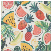 Ananas- und Papaya-Muster Stoff (Nahaufnahme)