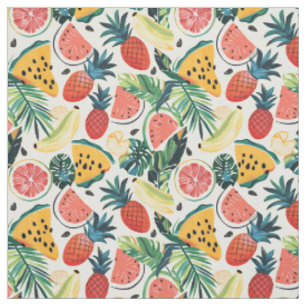 Ananas- und Papaya-Muster Stoff