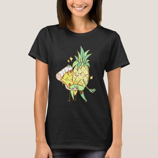 Ananas und Pizza Tanzen Liebe ist Liebe T-Shirt (Vorderseite)