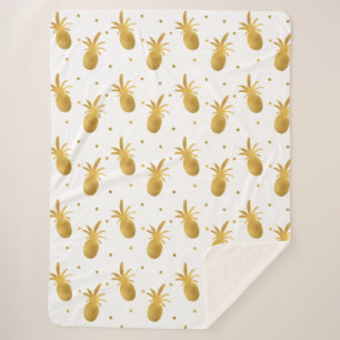 Ananas und Punkte aus Gold Sherpadecke