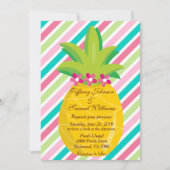 Ananas und Regenbogen Streifen Einladung (Vorderseite)