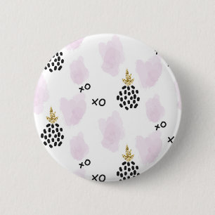 Ananas und rosa Leoparddruck. XOXO Button