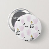 Ananas und rosa Leoparden drucken. XOXO Button (Vorne & Hinten)