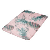 Ananas und rosa Marmor Swirl Moderner tropischer C Badematte (Schrägansicht)