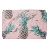 Ananas und rosa Marmor Swirl Moderner tropischer C Badematte (Vorderseite)