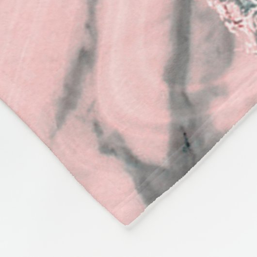 Ananas und rosa Marmor Swirl Moderner tropischer C Fleecedecke (Ecke)