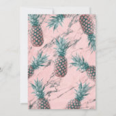 Ananas und rosa Marmor Swirl Modernes Brautparty Einladung (Rückseite)