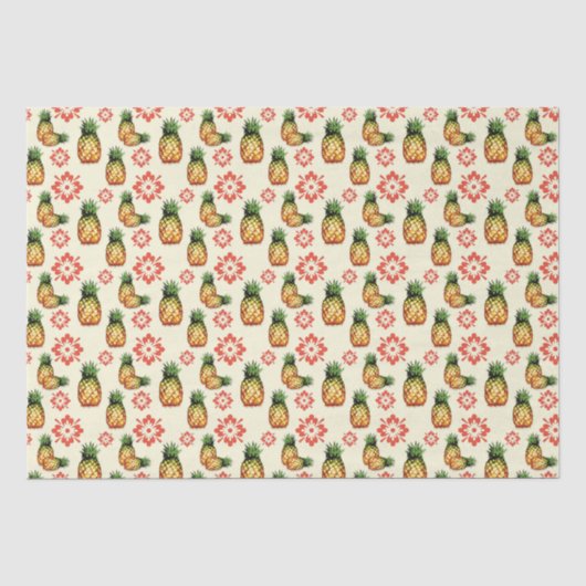 Ananas und Rote Blütenblätter Seidenpapier (Vorderseite)
