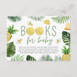 Ananas und Schnuller Bücher für Babydusche Grün Begleitkarte