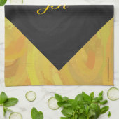 Ananas und Schwarzes Monogramm Küchentuch (Gefaltet)