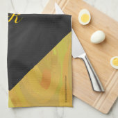 Ananas und Schwarzes Monogramm Küchentuch (Viertel Falte)