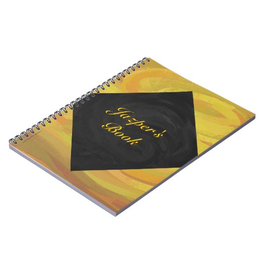 Ananas und Schwarzes Monogramm Notizblock (Linke Seite)