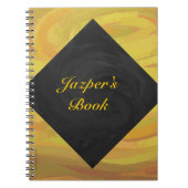 Ananas und Schwarzes Monogramm Notizblock (Vorderseite)