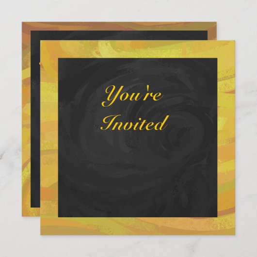 Ananas und Schwarzes Party Einladung (Vorne/Hinten)