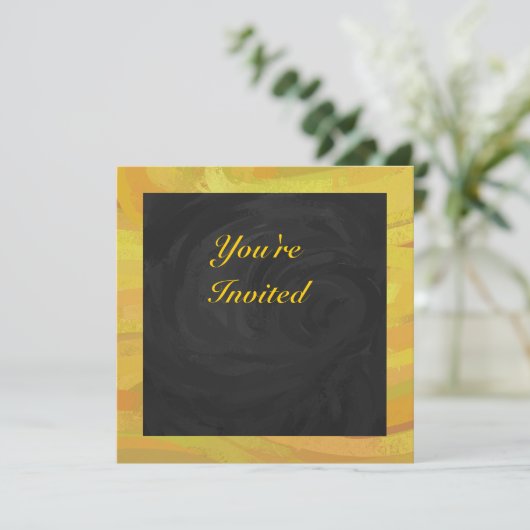 Ananas und Schwarzes Party Einladung (Stehend Vorderseite)