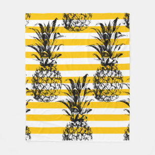 Ananas und Streifen Fleecedecke